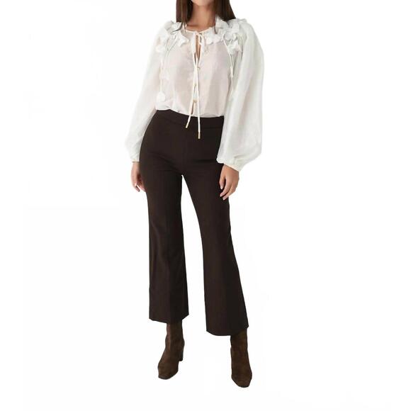 NEW SIMKHAI mackenzie straight leg pants in chocolate